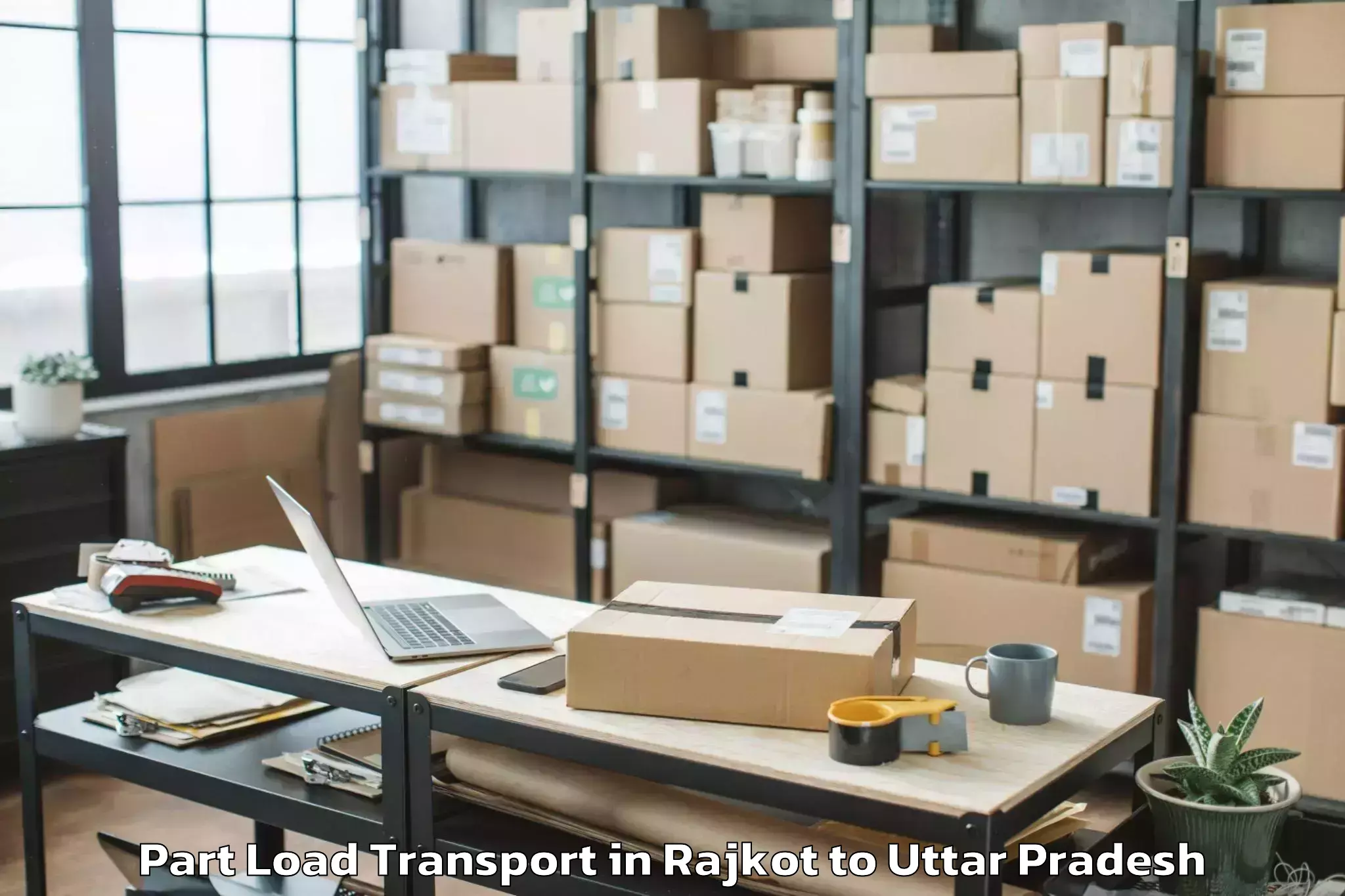 Easy Rajkot to Gahmar Part Load Transport Booking